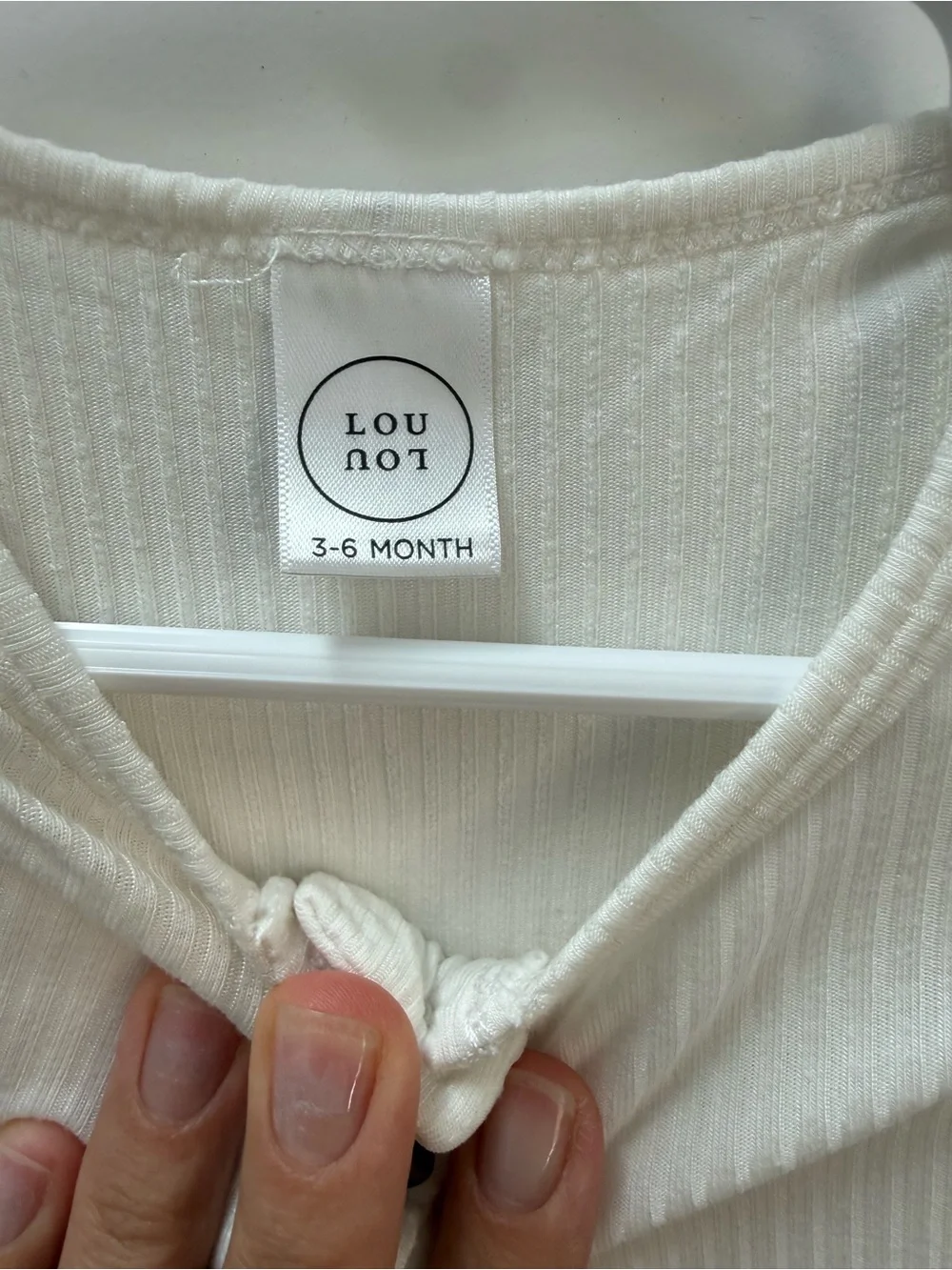 Lou Lou & Company Cream Ribbed Infant Sleep Gown with Button Placket